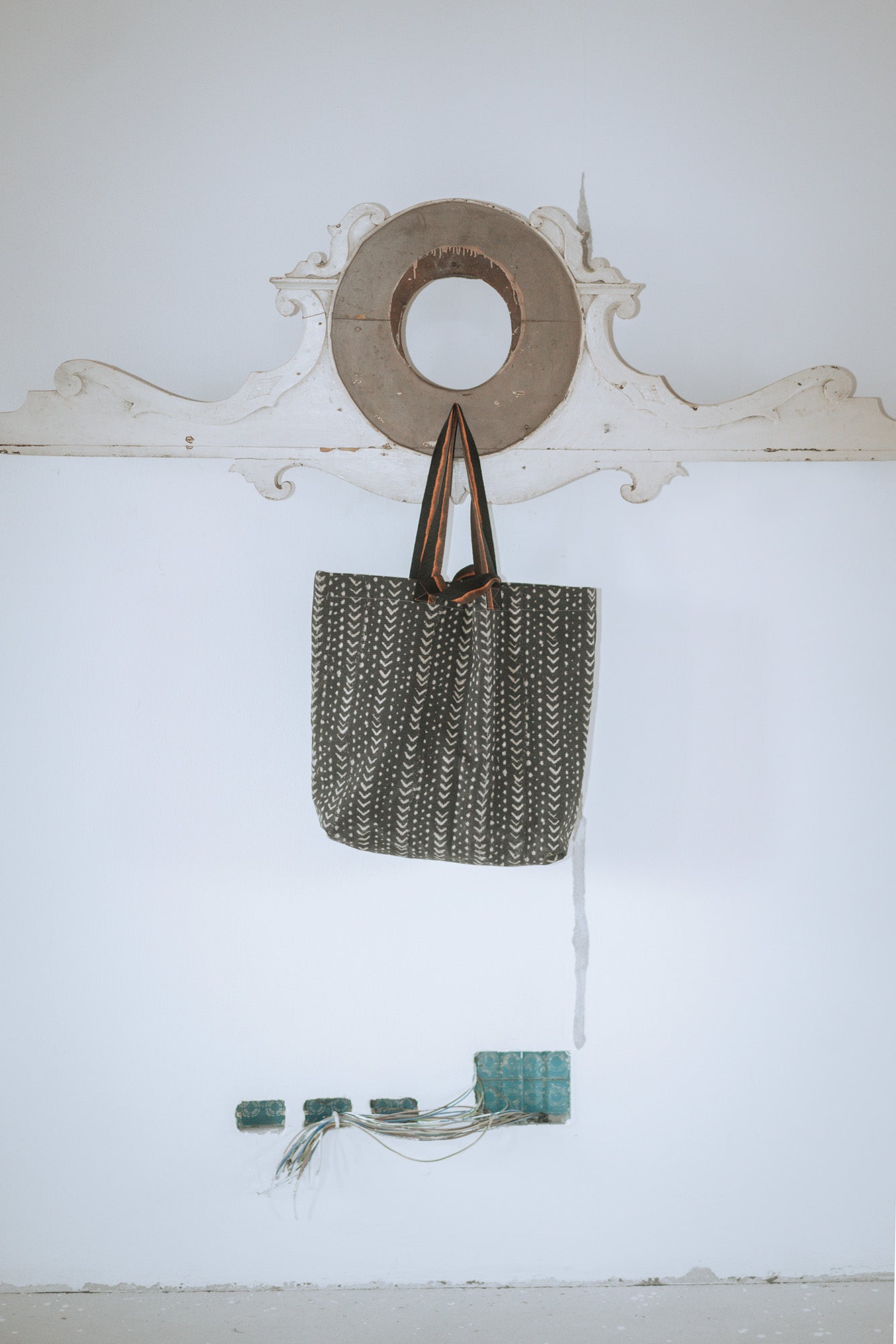 A blue peackoc bag