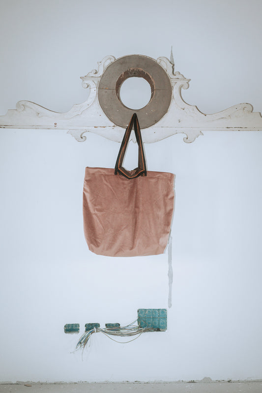 A velvet peackoc bag